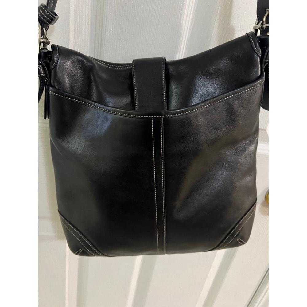 Coach 2003 soho flap buckle crossbody Black pre owned excellent for age - Picture 7 of 11